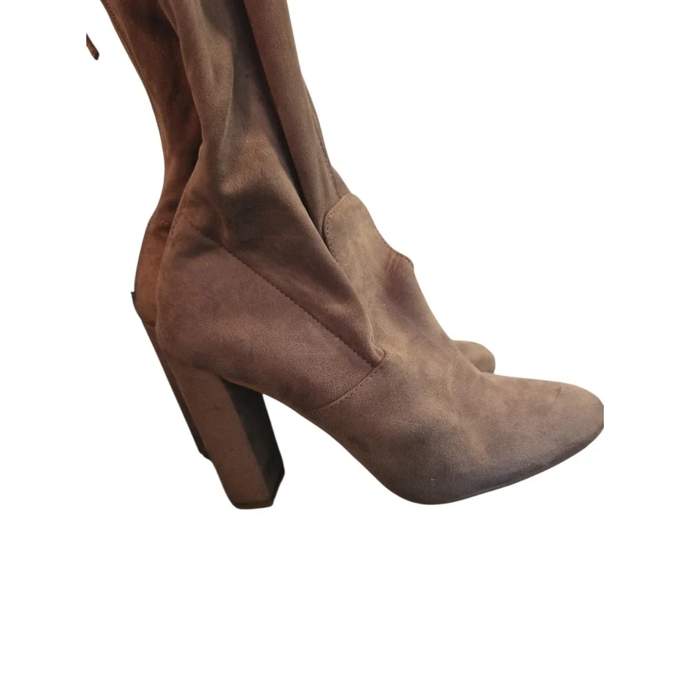 Steve Madden Emotions‎ Over the Knee Boots Size 9 Taupe Brown Chunk Heel Boots